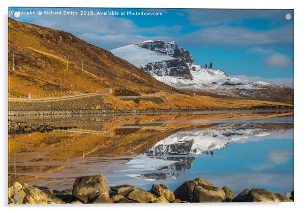 The Storr from the lochside Acrylic by Richard Smith