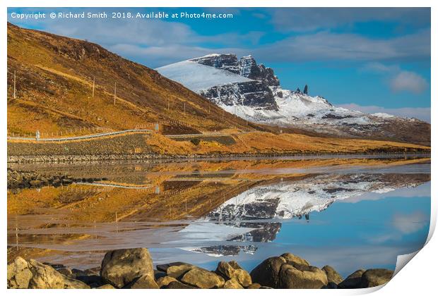 The Storr from the lochside Print by Richard Smith