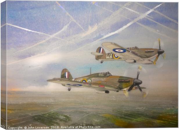 Royal Air Force Hawker Hurricanes Canvas Print by John Lowerson
