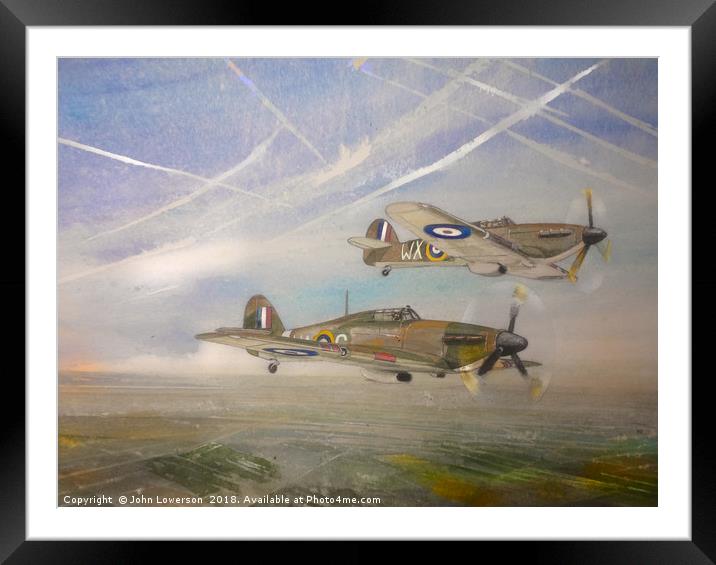 Royal Air Force Hawker Hurricanes Framed Mounted Print by John Lowerson