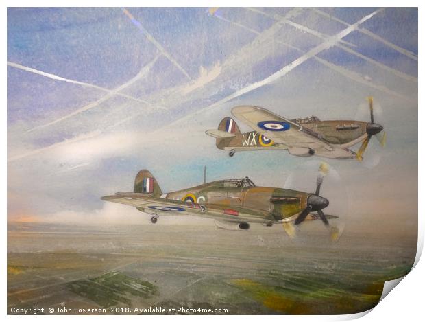 Royal Air Force Hawker Hurricanes Print by John Lowerson