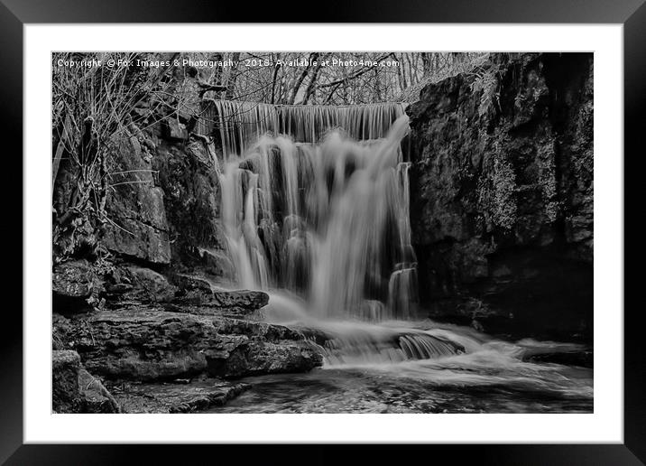 Dearden clough waterfall Framed Mounted Print by Derrick Fox Lomax