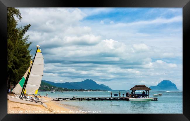 Gem of the Indian Ocean: Mauritius Wolmar Beach Framed Print by Gilbert Hurree