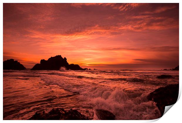 Pacific Sunset Print by David Hare