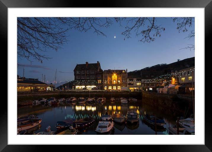  Christmas at Darthmouth Harbour at sunset Framed Mounted Print by Maggie McCall