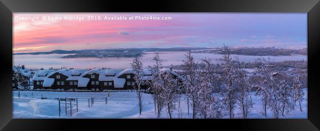 Winter sunrise in Norway. Framed Print by Beata Aldridge
