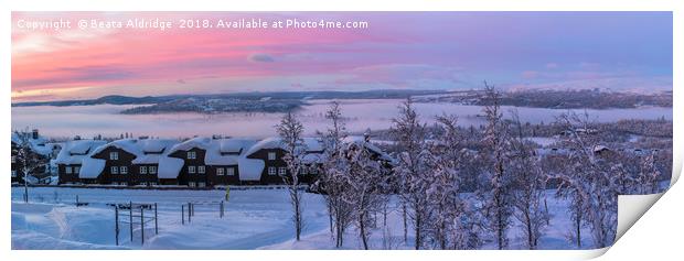 Winter sunrise in Norway. Print by Beata Aldridge
