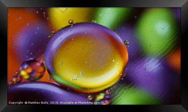         Colour Water Bubble Framed Print by Matthew Balls