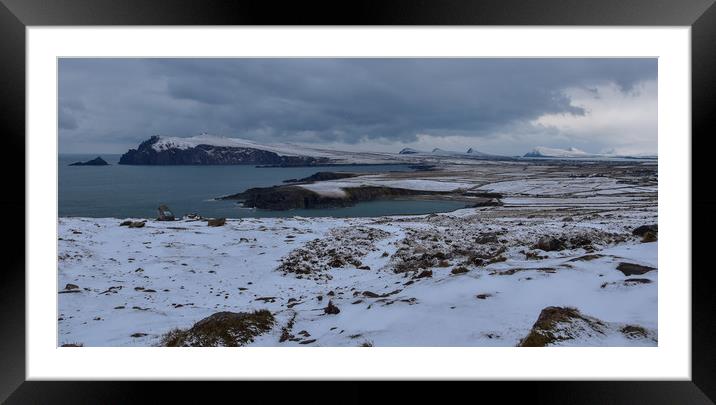 Snow on the Dingle Peninsula Framed Mounted Print by barbara walsh