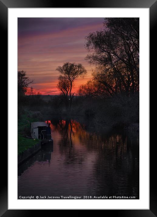 River Stort Sunset Framed Mounted Print by Jack Jacovou Travellingjour