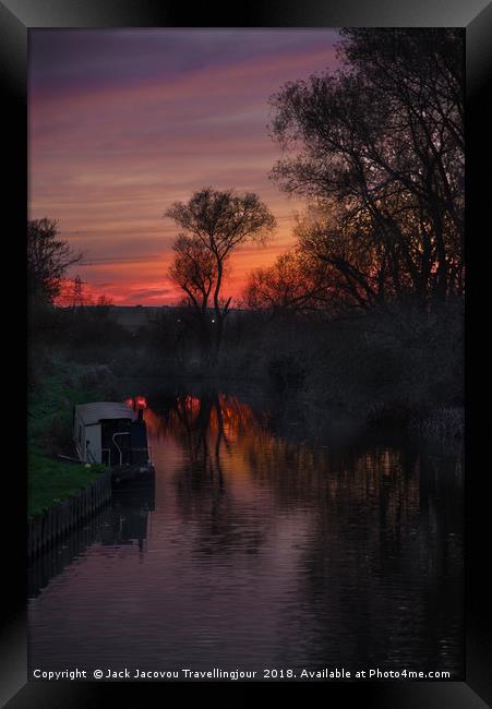 River Stort Sunset Framed Print by Jack Jacovou Travellingjour