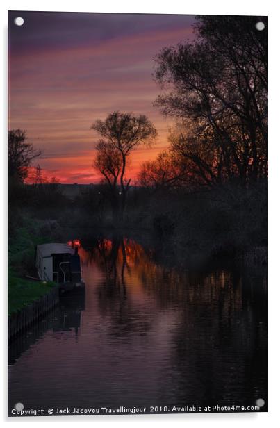 River Stort Sunset Acrylic by Jack Jacovou Travellingjour
