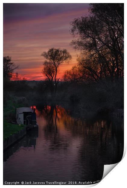 River Stort Sunset Print by Jack Jacovou Travellingjour