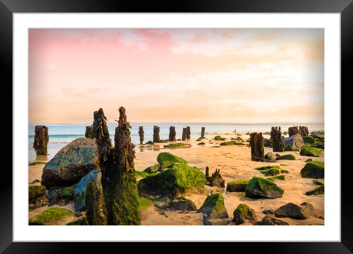 Sunset Beach Scene  Framed Mounted Print by Kieran Pearce