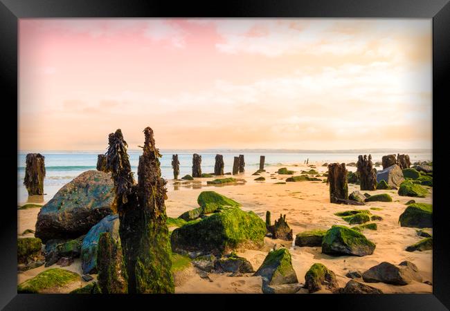 Sunset Beach Scene  Framed Print by Kieran Pearce