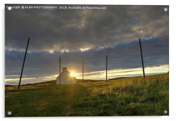 Salmon Bothy, Clachtoll, Scotland. Acrylic by ALBA PHOTOGRAPHY