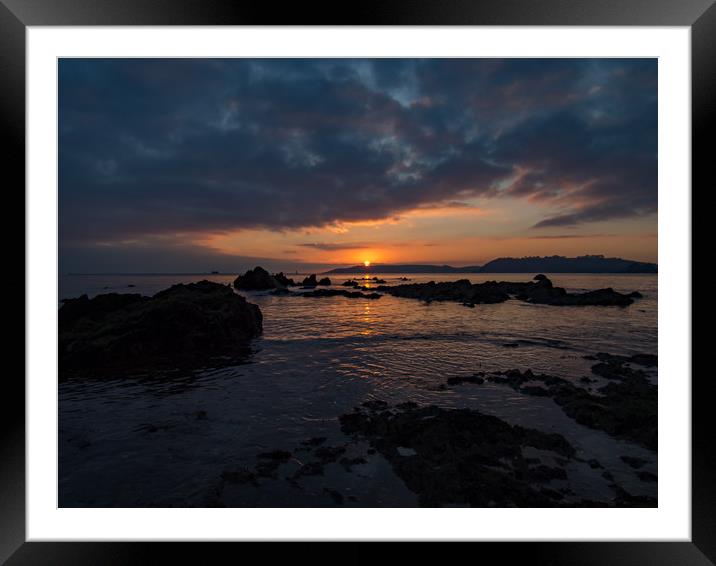 Plymouth Sound Sunset Framed Mounted Print by Jon Rendle