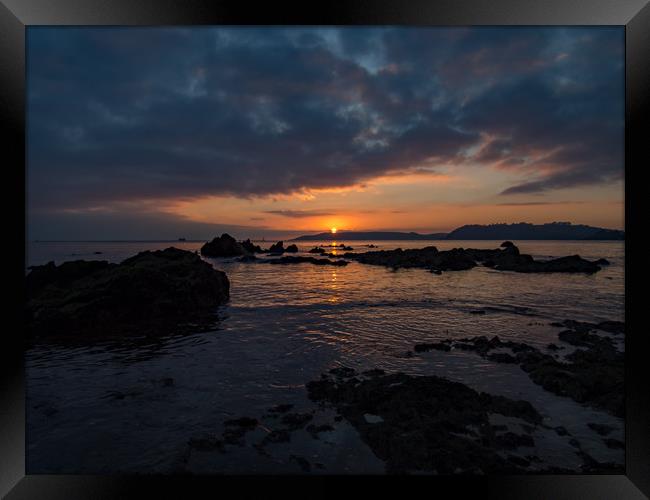 Plymouth Sound Sunset Framed Print by Jon Rendle