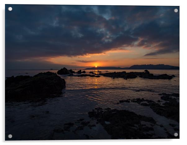 Plymouth Sound Sunset Acrylic by Jon Rendle