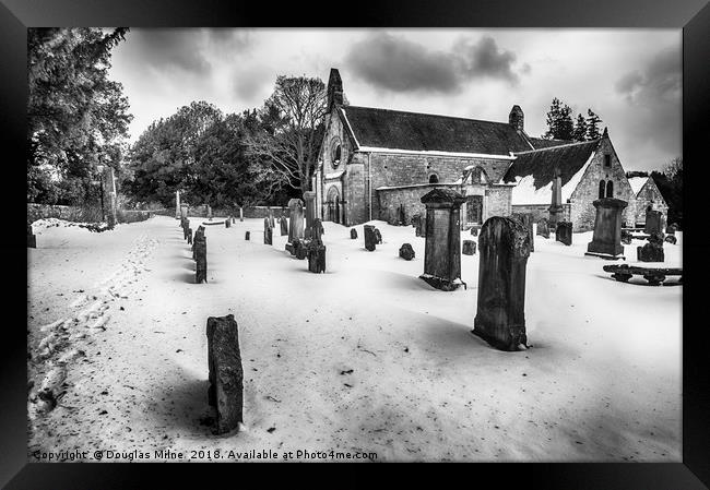 Abercorn Church in the Snow Framed Print by Douglas Milne