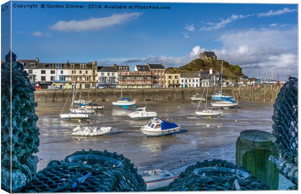 Ilfracombe Harbour at Low Tide Canvas Print by Gordon Dimmer