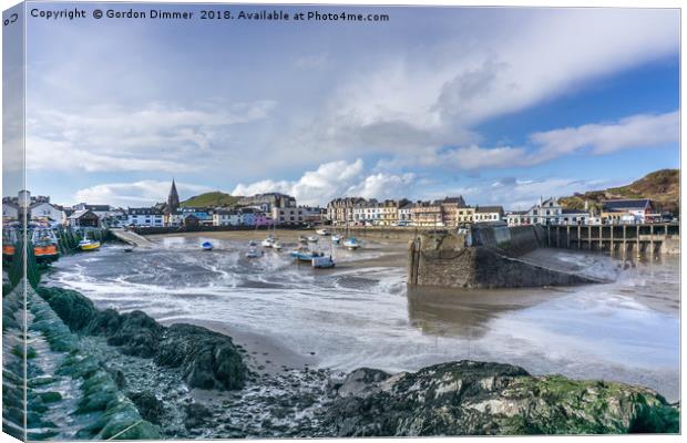 A View of Ilfracombe Harbour at Low Tide Canvas Print by Gordon Dimmer
