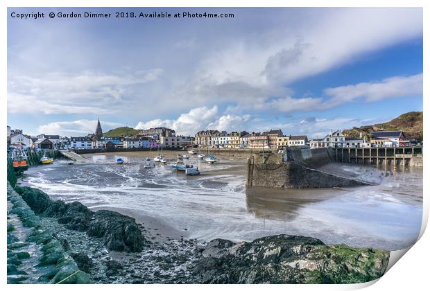 A View of Ilfracombe Harbour at Low Tide Print by Gordon Dimmer
