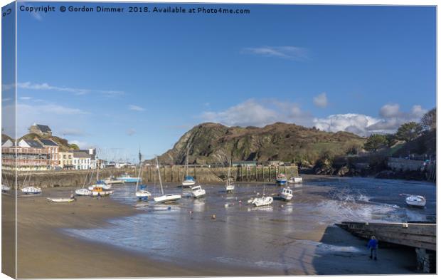 Ifracombe Harbour with "Verity" in the background Canvas Print by Gordon Dimmer