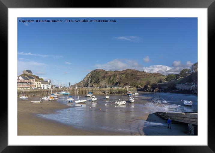 Ifracombe Harbour with "Verity" in the background Framed Mounted Print by Gordon Dimmer