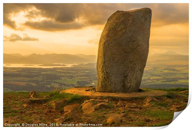 Dumgoyne Summit at Sunset Print by Douglas Milne