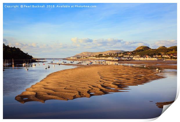 Afon Conwy River and Harbour at Low Tide Print by Pearl Bucknall