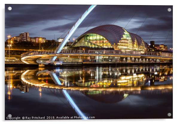 Gateshead Millennium Bridge Acrylic by Ray Pritchard
