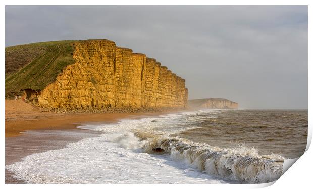 East Cliff at West Bay. Print by Mark Godden