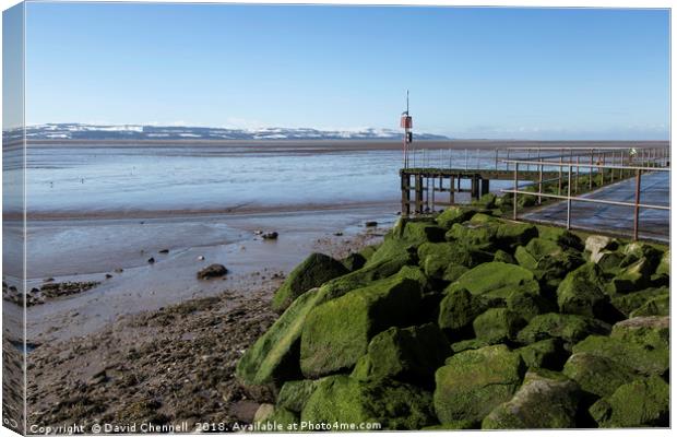 West Kirby Marine Lake Jetty Canvas Print by David Chennell