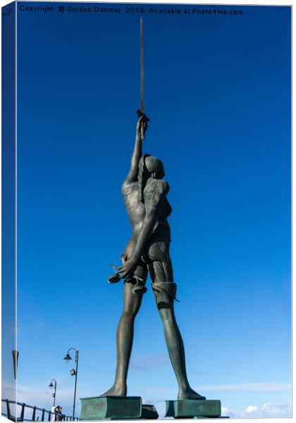 Verity by Damien Hirst at Ilfracombe Harbour Canvas Print by Gordon Dimmer