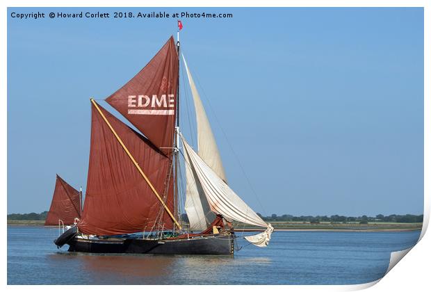 Thames Barge Edme Print by Howard Corlett