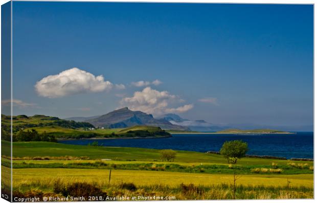 Trotternish from Sconser Golf Course in May Canvas Print by Richard Smith