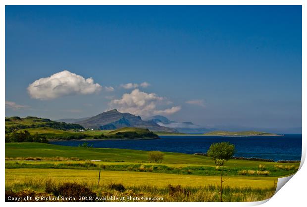 Trotternish from Sconser Golf Course in May Print by Richard Smith