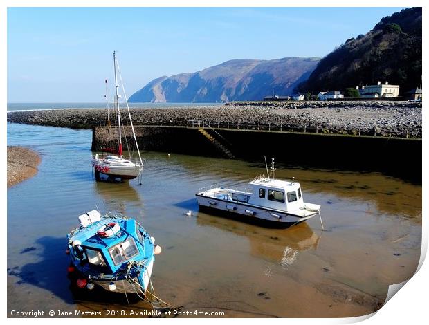 Lynmouth Harbour  Print by Jane Metters