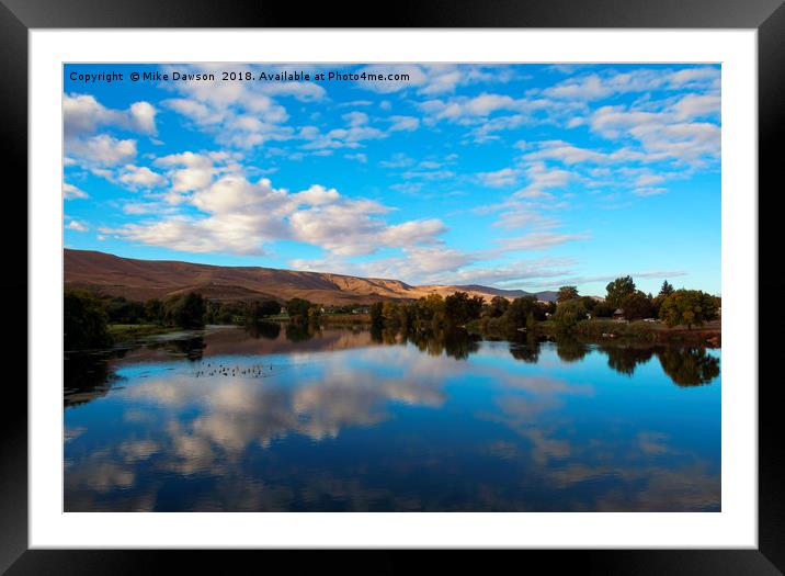 Yakima River Mirror Framed Mounted Print by Mike Dawson