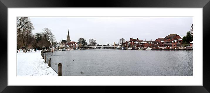 Panorama of Marlow Bridge in Winter Framed Mounted Print by Chris Day