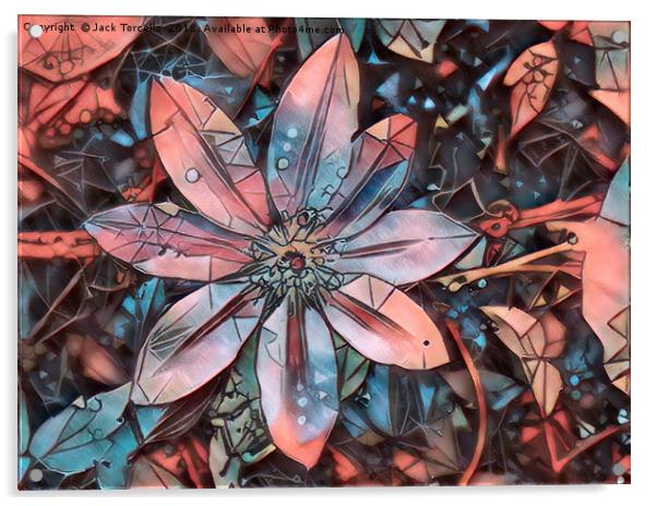 Bejewelled Clematis V Acrylic by Jack Torcello