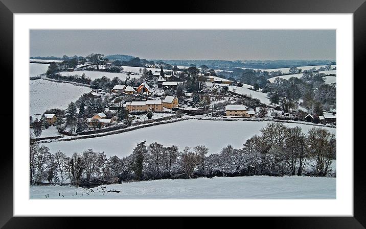 East Worlington in the snow Framed Mounted Print by Rob Hawkins