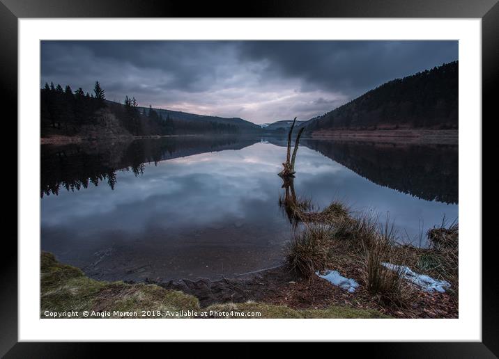 Moody Derwent Sunset Framed Mounted Print by Angie Morton