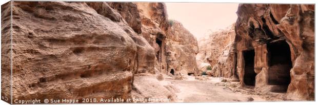 Little Petra in Jordan Canvas Print by Sue Hoppe