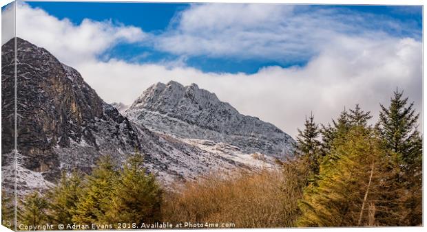 Tryfan Mountains East Face Canvas Print by Adrian Evans