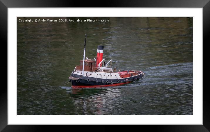 RC Ship On Water Framed Mounted Print by Andy Morton