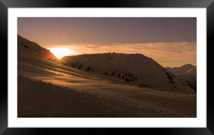 Sunset Over The Mountains Framed Mounted Print by Fabrizio Malisan