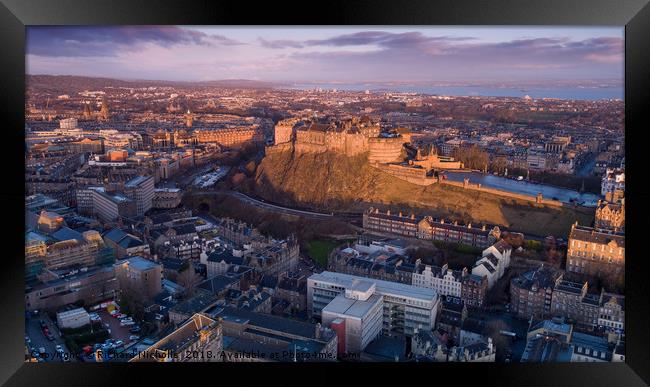 Sunrise over Edinburgh Castle Framed Print by Richard Nicholls