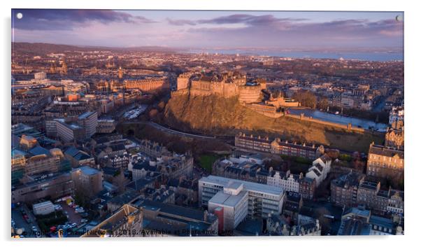 Sunrise over Edinburgh Castle Acrylic by Richard Nicholls